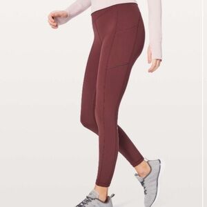 Lululemon Speed Up Tight * Full On Luxtreme 28’ Redwood Size 6